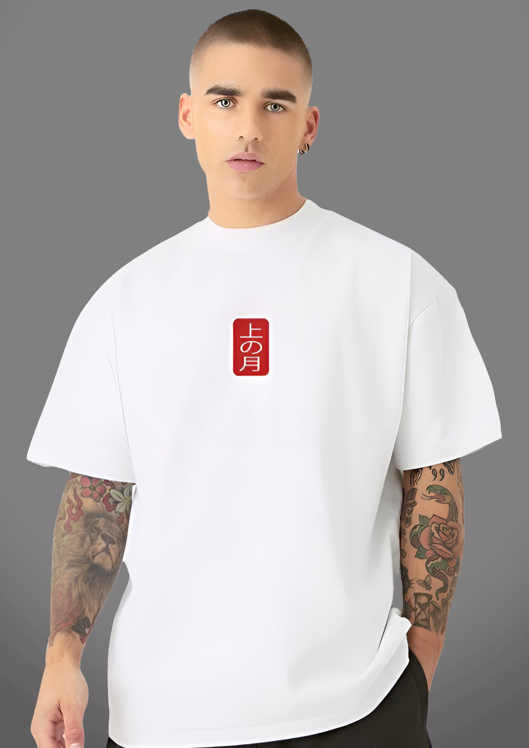 Akaza Crimson Stripe Oversized Tee - Image 2